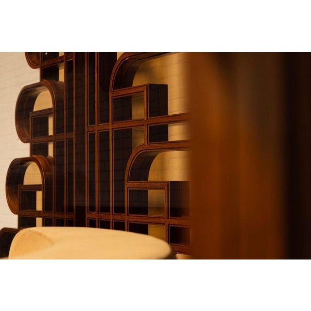 Room Dividers in Walnut and Glass, Italy, 1970, Set of 4 For Sale - Image 4 of 18