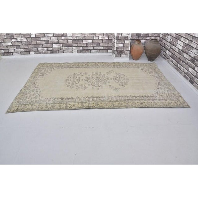 Turkish Beige Vintage Anatolia Carpet For Sale - Image 3 of 10
