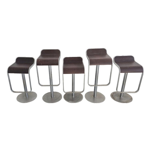 Vintage Lem Bar Stools in Steel and Wood Seats, 2000 For Sale
