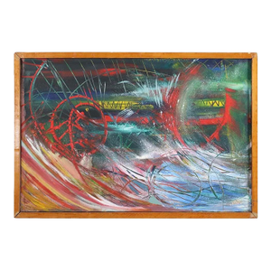Vintage Mid Century Abstract Oil Painting