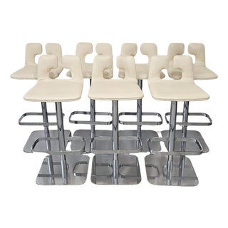 Postmodern Alo Bar Stool in Leather attributed to Massimo Iosa Ghini for Poltrona Frau, 1990s For Sale