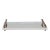 Port 68 Cairo Cream Faux Shagreen Mirrored Tray With Aged Brass Bamboo Handles For Sale