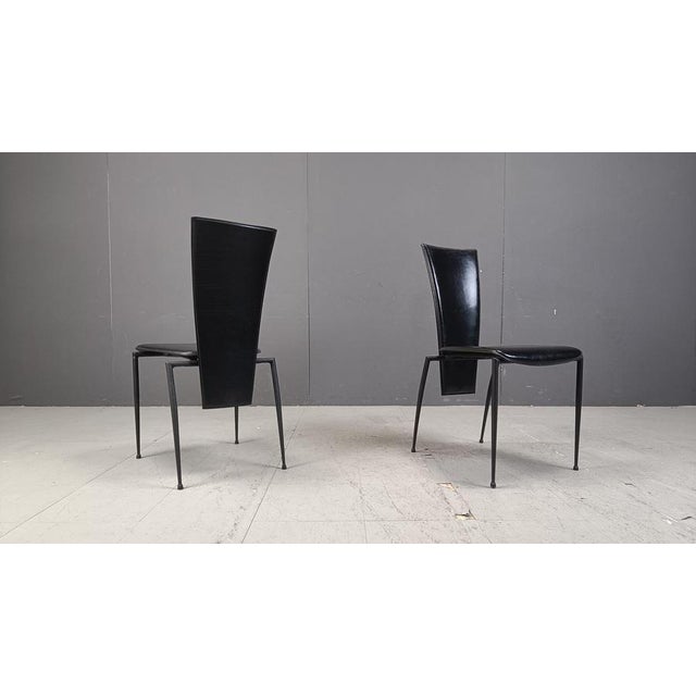 Postmodern Black Dining Chairs from Arper, Italy, 1980s, Set of 4 For Sale - Image 13 of 16
