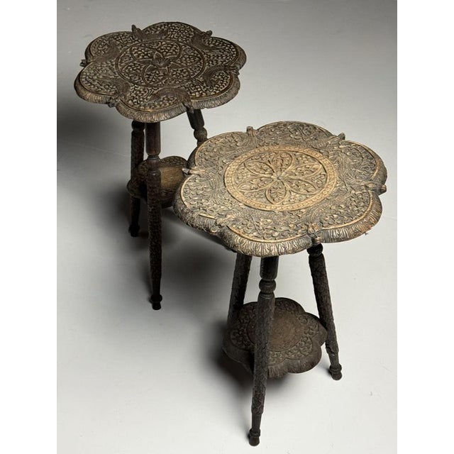 Indian Side Tables, Early 20th Century, Set of 2 For Sale - Image 6 of 14