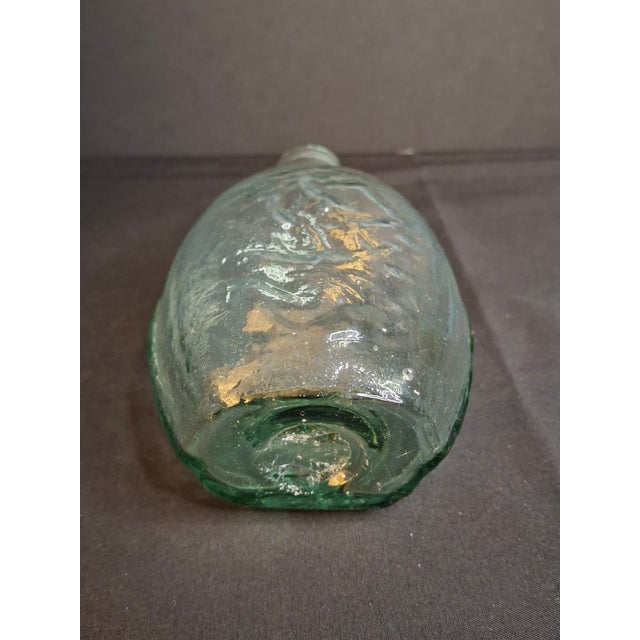 Antique Albany Glass Works Historical Flask Gi-28 Steamboat Sailboat Aqua Glass 1840s For Sale - Image 11 of 17