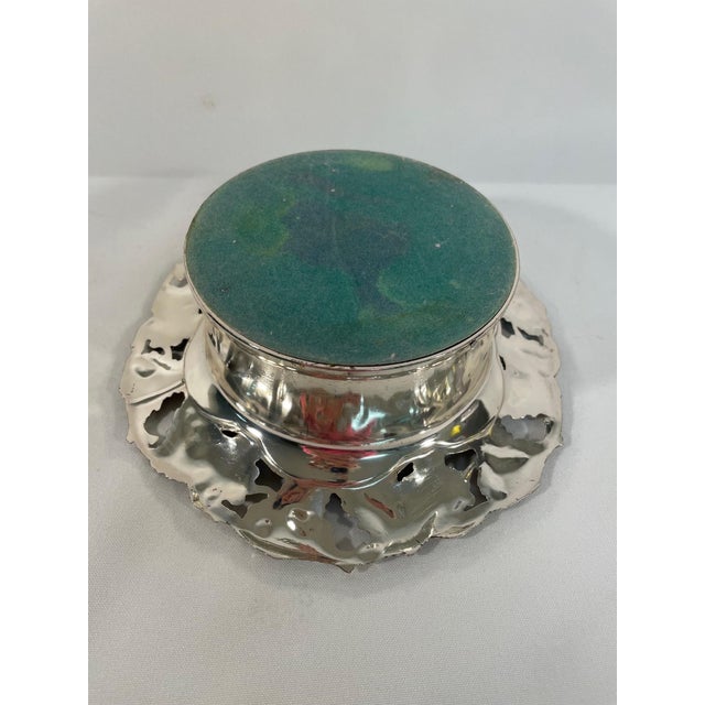 Vintage 1980s Silverplated Wine Bottle Coaster With Grape Motif For Sale - Image 12 of 15