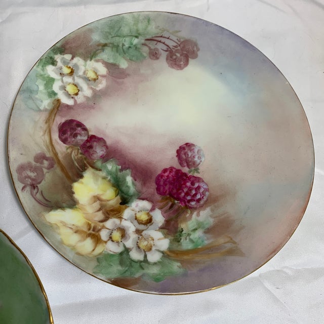 Limoges, France Set of 3 French Limoges Hand Painted Wall Plates For Sale - Image 4 of 7