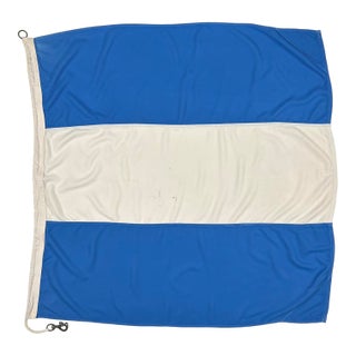 Large Vintage Sewn Nautical Signal Flag For Sale