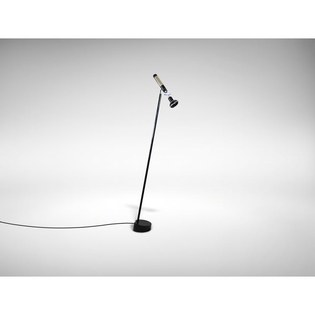 Floor Lamp Grip by Achille Castiglioni for Flos, 1985. Black lacquered tubular metal, plastic. Flos original label. H 130...