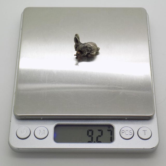 Vintage Italian Handmade Silver and Brass Bunny with Carrot, Italy, 1970s For Sale - Image 10 of 13