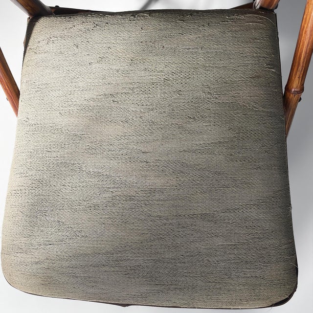 Italian Art Deco Chairs in Fabric and Bamboo, 1930s, Set of 2 For Sale - Image 11 of 17