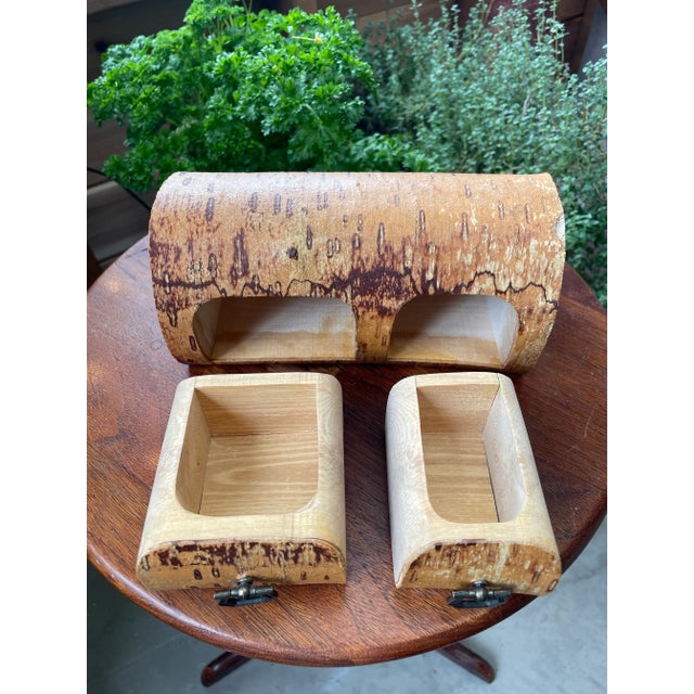 Vintage Rustic Natural Log Jewelry Box For Sale - Image 4 of 10