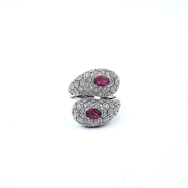 2.67 Ct Natural Ruby & Diamond Cocktail Ring, Size 6 For Sale - Image 9 of 9