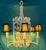 Metal Vintage 6-Light Palm Beach Regency Floral Pagoda-Style Chandelier For Sale - Image 7 of 12