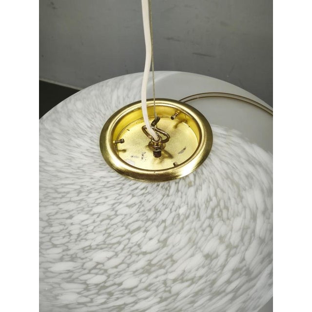 Metal Venetian Hand-Blown Glass and Brass Pendant Light, Italy, 1970s For Sale - Image 7 of 12