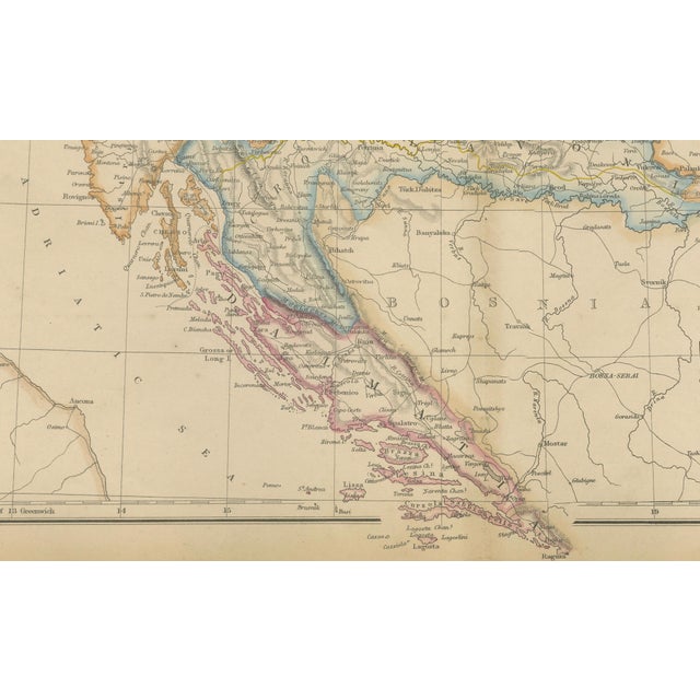 Antique Map of the Austrian Empire, Austria-Hungary, 1860s For Sale - Image 4 of 10