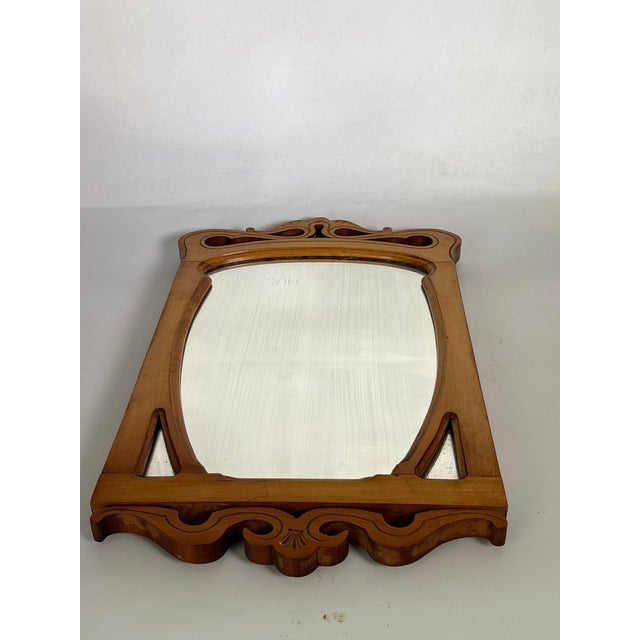 Vintage Beige Wooden Table Mirror, France, 1920s For Sale - Image 12 of 18