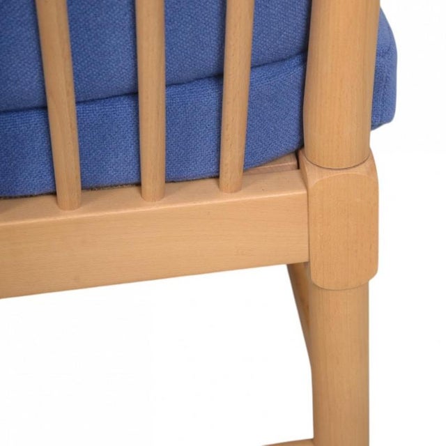 Blue Spokeback Sofa in Blue Fabric by Børge Mogensen, 1994 For Sale - Image 8 of 17