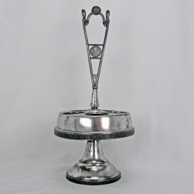 Late 19th Century Egyptian Revival Aurora Silverplate Cruet Condiment Stand Circa 1870 For Sale - Image 5 of 10