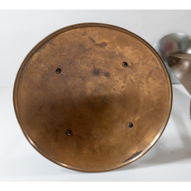 Mid-Century Modern Pair Bronze Chrome and Copper Candlesticks For Sale - Image 12 of 12