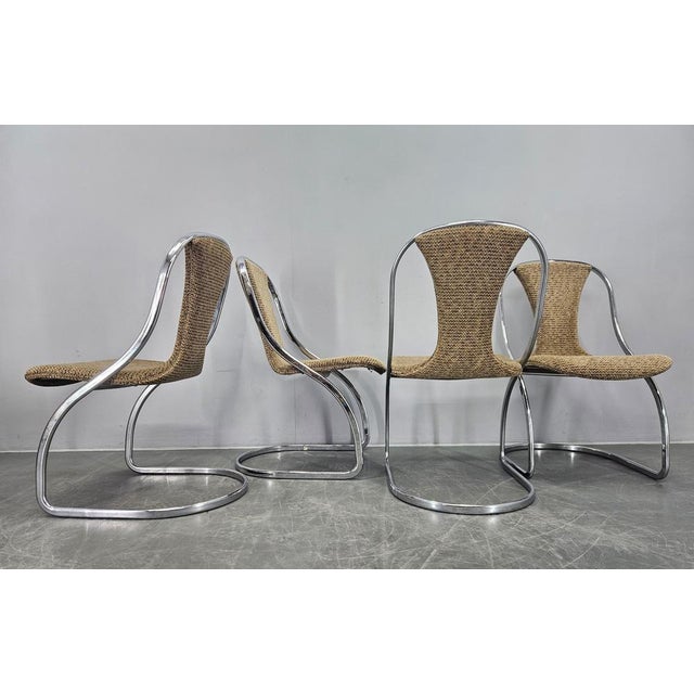 Mid-Century Dining Chairs in the style of Gastone Rinaldi, Italy, 1970s, Set of 4 For Sale - Image 6 of 16