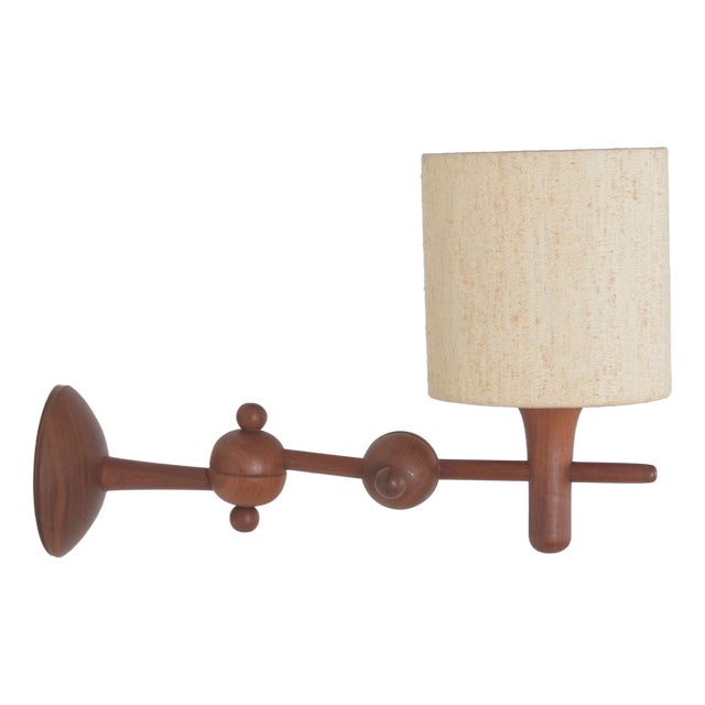 Danish Teak Wall Lamp, 1960s For Sale