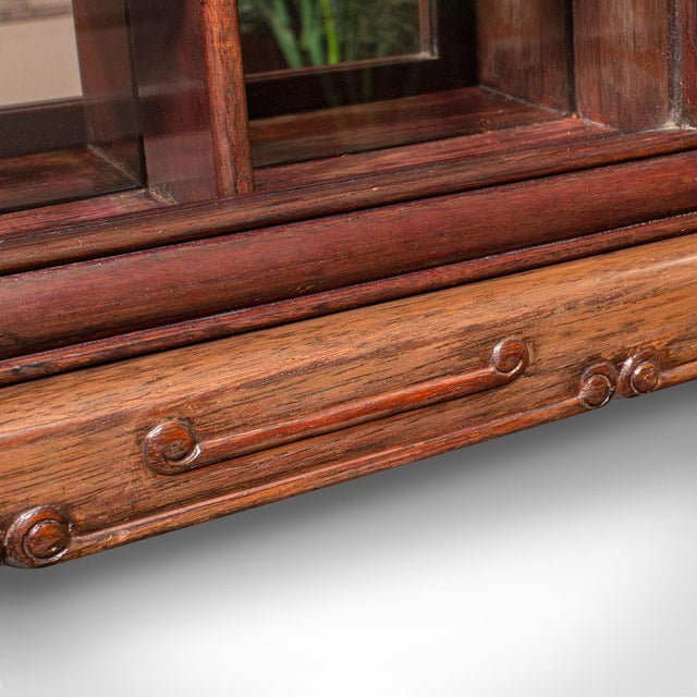 Vintage Glazed Display Cabinet, Chinese, Walnut Collector's Whatnot, Art Deco For Sale - Image 9 of 10