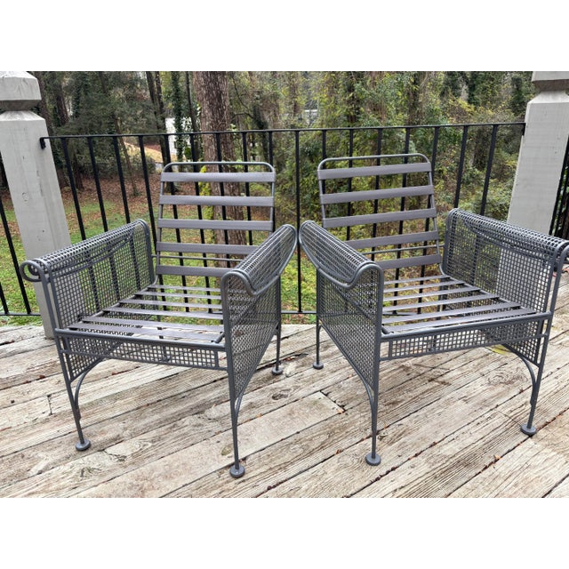 1960s Woodard Sculptura Pool Side Dining Table Plus 4 Chairs, Attributed For Sale In Atlanta - Image 6 of 11