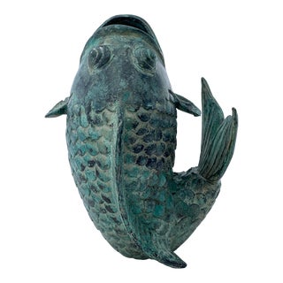 Bronze Leaping Koi Fish Vase For Sale