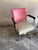 Industrial Set of Vintage Barber Chairs in Pink and Silver, 1950s For Sale - Image 3 of 13