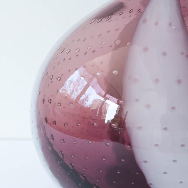 Purple and White Glass Vase from Marinha Grande, 1960s For Sale - Image 6 of 11