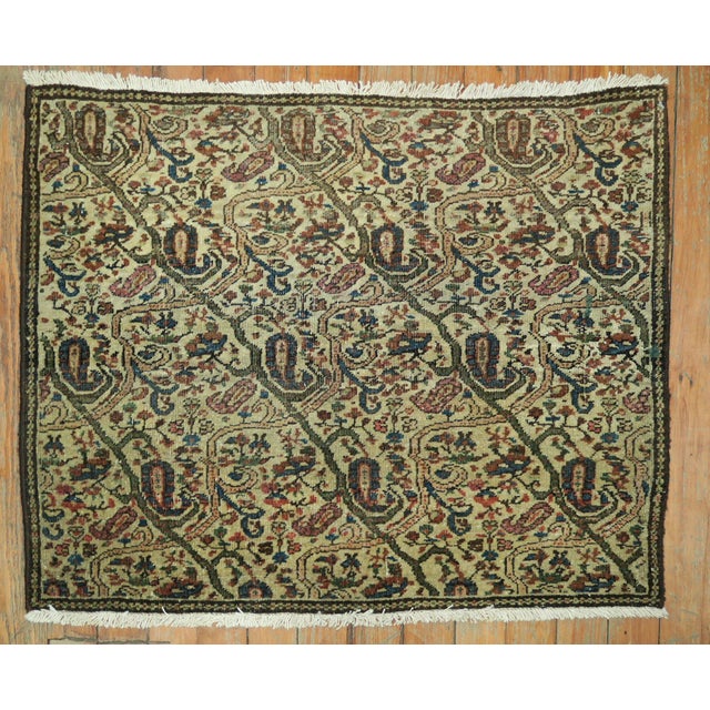 an early 20th Century Persian Fereghan mini square size rug 22'' x 28''