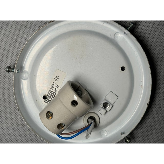 Black Vintage Glass Flush Mount Ceiling Light from RZB, Germany, 1970s For Sale - Image 8 of 12