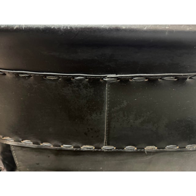 Brutalist Black Leather Armchair with Black Wooden and Metal Chrome Frame by Sonja Wasseur, Netherlands, 1970s For Sale - Image 13 of 18