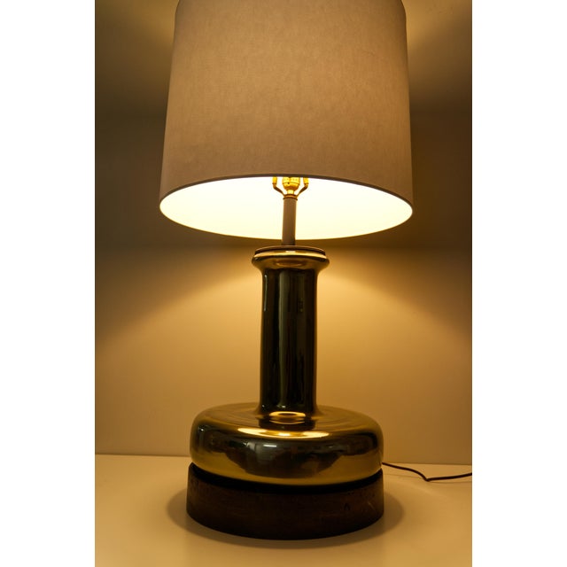 Late 20th Century Mercury Glass Table Lamp Wooden Base For Sale - Image 9 of 9