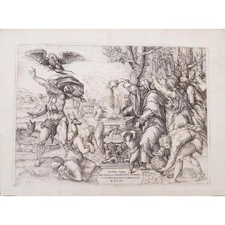 Nicolas Beatrizet, The Sacrifice of Iphigenia, 16th Century, Etching For Sale