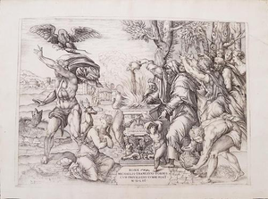 Nicolas Beatrizet, The Sacrifice of Iphigenia, 16th Century, Etching