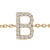 Contemporary 10K Yellow Gold Diamond Accent "B" Initial Charm and Link Bracelet For Sale - Image 3 of 6