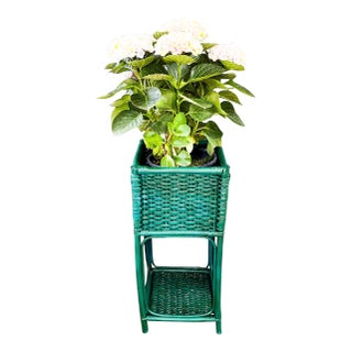 Vintage Rattan and Wicker Plant Stand. For Sale