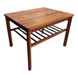 Mid 20th Century Danish Teak Wood 2-Tier Side Table by Toften Mobelfabrik For Sale