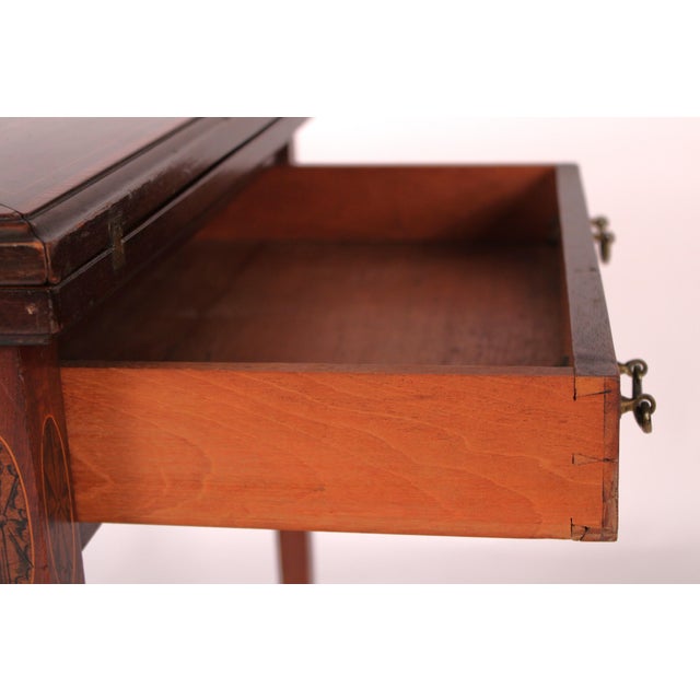 English Edwardian Mahogany Inlaid Napkin Fold Games Table For Sale - Image 12 of 12