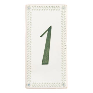 Hand-painted Tile Number, 1 For Sale