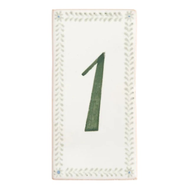 Hand-painted Tile Number, 1 For Sale