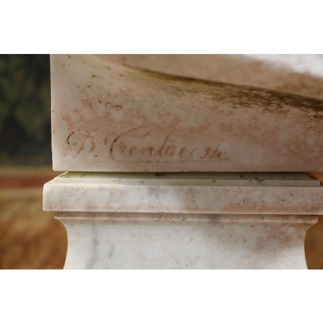 White D. Trentacoste, Large Bust of General, 1873, Carrara Marble For Sale - Image 8 of 12