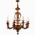 A very fine solid bronze cast chandelier with eight candle arms, an impressive form based on 17th century antique Baroque...