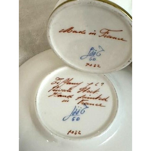 Tiffany & Co. Private Stock demitasse cup and saucer, hand painted in France by Atelier Le Tallec, circa 1980s. The...
