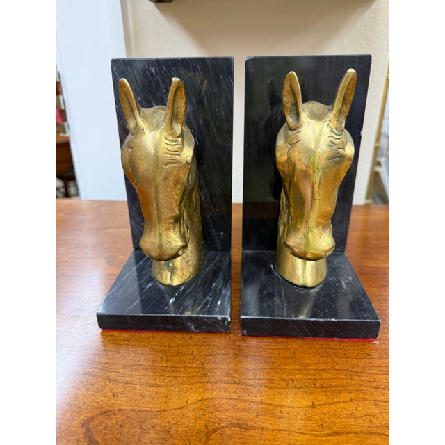If you’re a horse lover then you will like these vintage horse bookends. The horses are solid brass mounted on black...