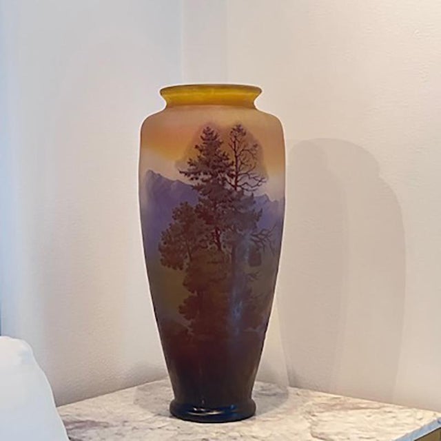 Large Vosges Vase in Matte and Yellow Glass by Emile Gallé, 1890s For Sale - Image 11 of 14