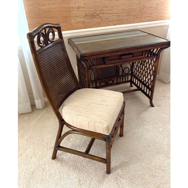 Lewittes Furniture 1970s Rattan Desk W/ Chair For Sale - Image 6 of 12