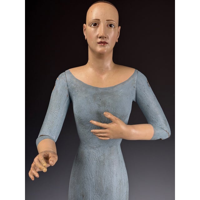 Unknown, Articulated Santos Figure (Female Saint), 1750, Poplar For Sale - Image 6 of 18